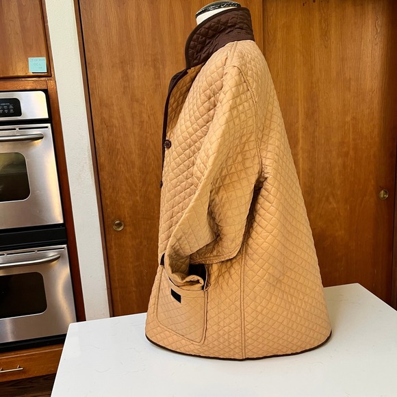 Sag Harbor Reversible Quilted Jacket Tan Brown Button Front Womens XL F23143 - Picture 2 of 12